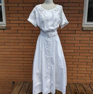 Vintage White Linen Dress